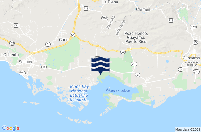 Mappa delle Getijden in Vázquez, Puerto Rico