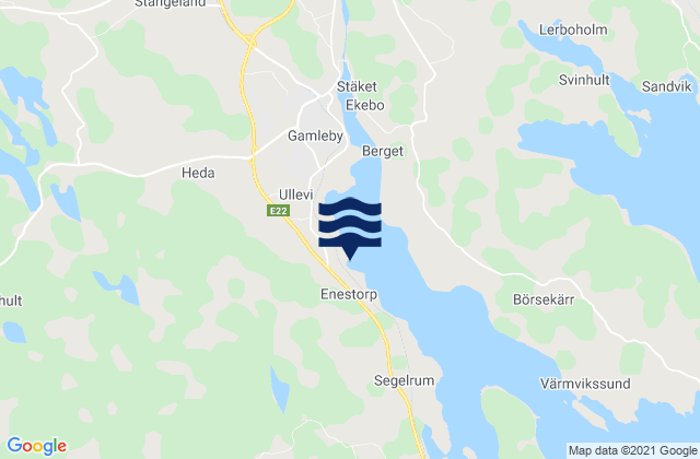 Mappa delle Getijden in Västerviks Kommun, Sweden