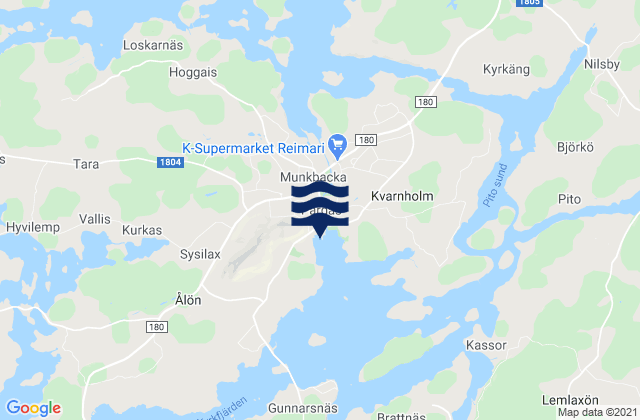 Mappa delle Getijden in Väståboland, Finland