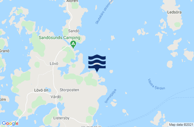 Mappa delle Getijden in Vårdö, Aland Islands