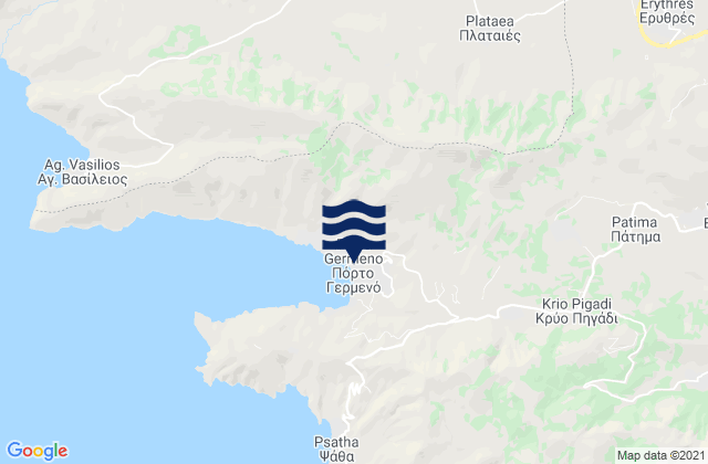 Mappa delle Getijden in Vília, Greece