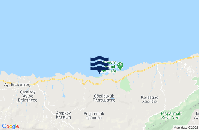 Mappa delle Getijden in Vóni, Cyprus