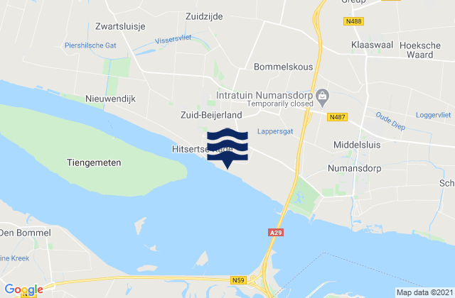 Mappa delle Getijden in Waalhaven, Netherlands