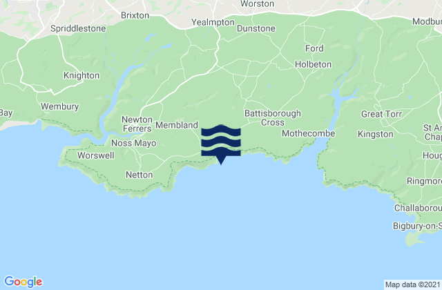 Mappa delle Getijden in Wadham Rocks Beach, United Kingdom