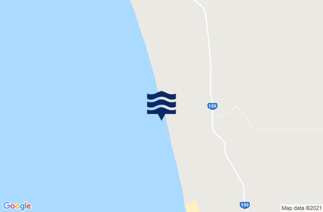 Mappa delle Getijden in Wagoe Beach, Australia