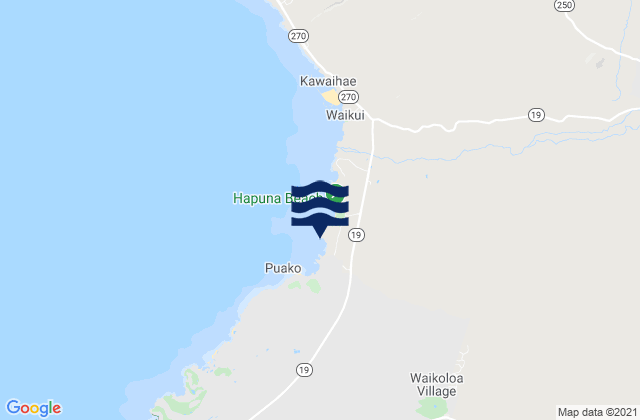 Mappa delle Getijden in Waialea Beach, United States