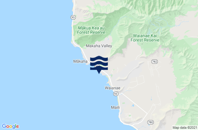 Mappa delle Getijden in Waianae Pokai Bay, United States