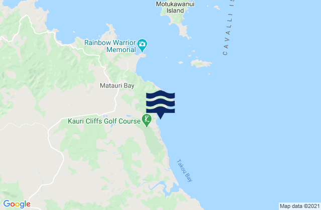 Mappa delle Getijden in Waiaua Bay, New Zealand