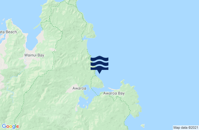 Mappa delle Getijden in Waiharakeke Bay Abel Tasman, New Zealand