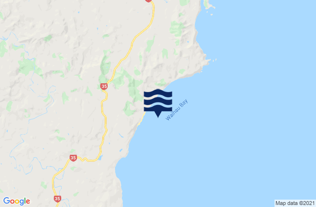 Mappa delle Getijden in Waihau Bay, New Zealand