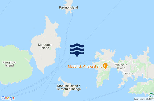 Mappa delle Getijden in Waiheke Island, New Zealand