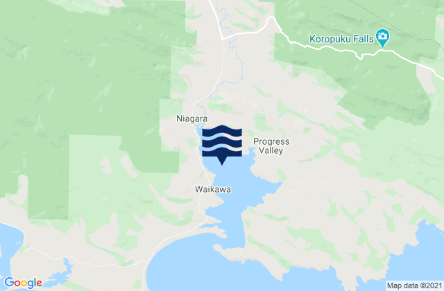 Mappa delle Getijden in Waikawa Harbour, New Zealand