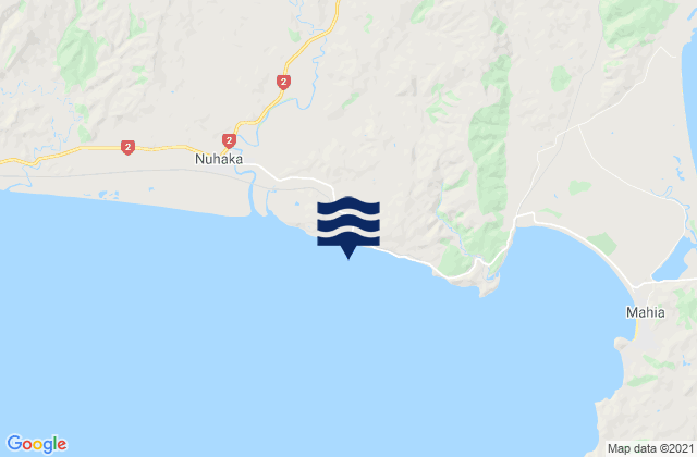 Mappa delle Getijden in Waikokopu, New Zealand