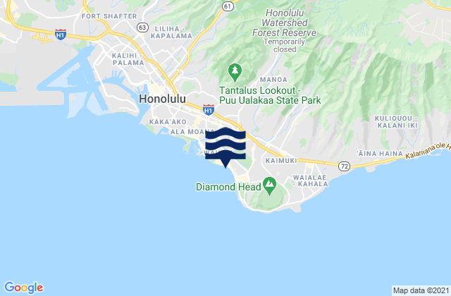 Mappa delle Getijden in Waikīkī Bay, United States