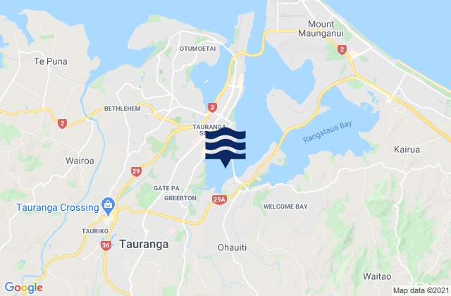 Mappa delle Getijden in Waimapu Estuary, New Zealand