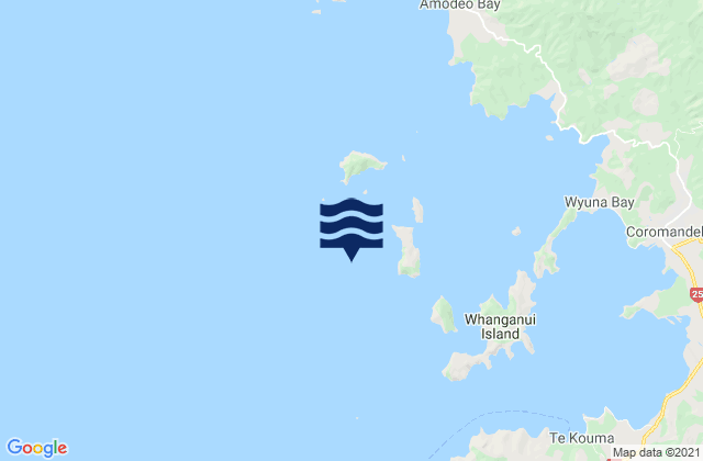 Mappa delle Getijden in Waimate Island, New Zealand