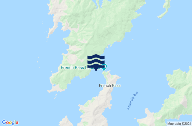 Mappa delle Getijden in Wainui Bay, New Zealand