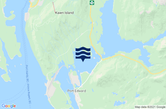 Mappa delle Getijden in Wainwright Basin, Canada