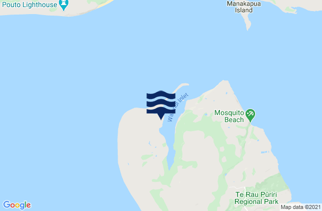Mappa delle Getijden in Waionui Inlet, New Zealand