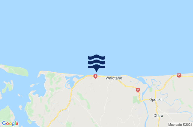 Mappa delle Getijden in Waiotahi Beach, New Zealand