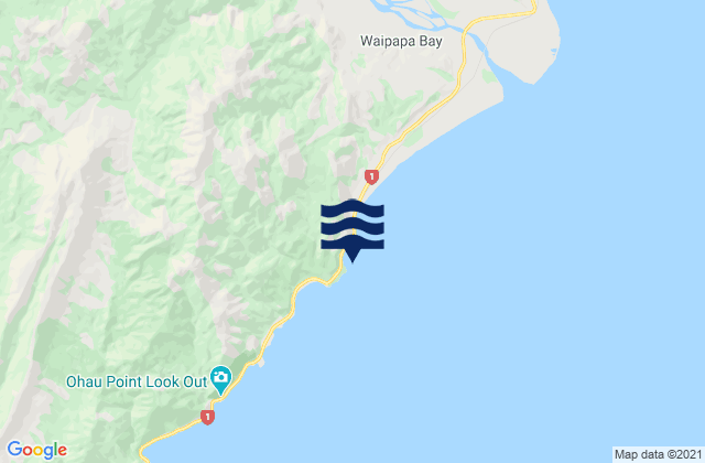 Mappa delle Getijden in Waipapa Bay, New Zealand