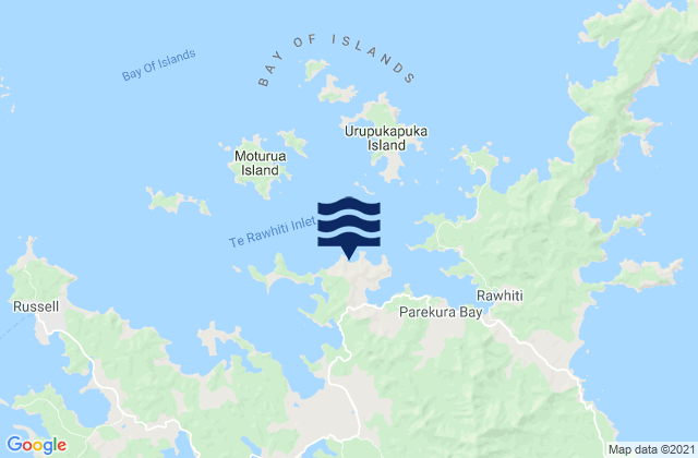 Mappa delle Getijden in Waipiro Bay, New Zealand