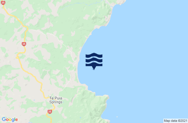 Mappa delle Getijden in Waipiro Bay, New Zealand
