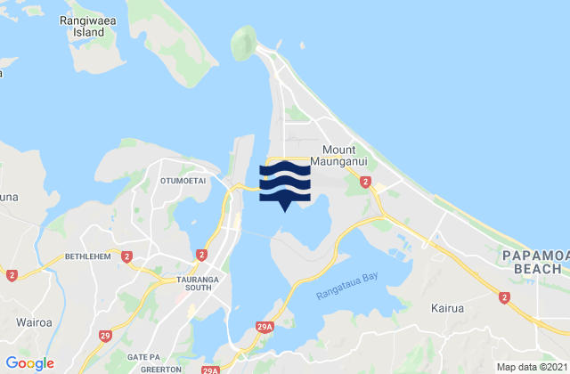 Mappa delle Getijden in Waipu Bay, New Zealand