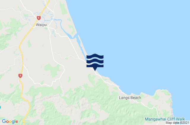 Mappa delle Getijden in Waipu Cove, New Zealand