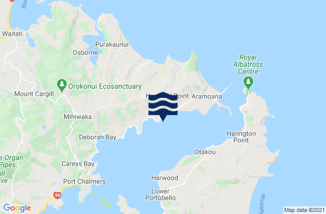 Mappa delle Getijden in Waipuna Bay, New Zealand