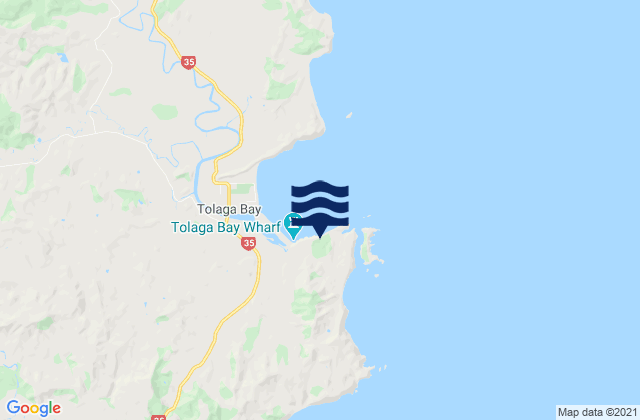 Mappa delle Getijden in Wairere Beach, New Zealand