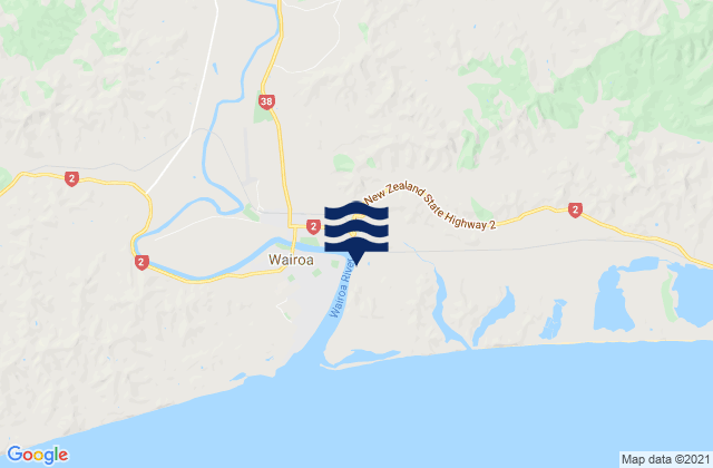 Mappa delle Getijden in Wairoa District, New Zealand