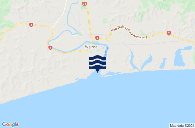 Mappa delle Getijden in Wairoa River Mouth, New Zealand
