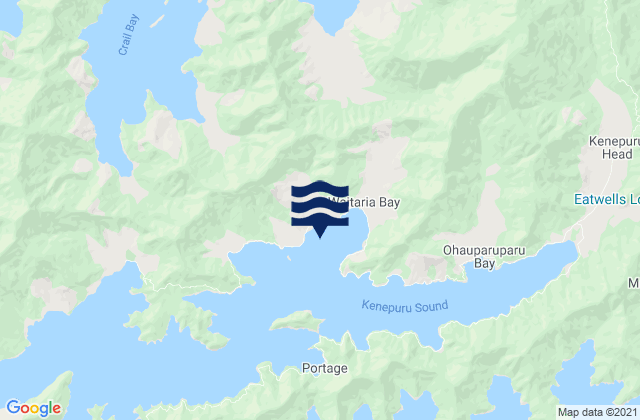 Mappa delle Getijden in Waitaria Bay, New Zealand