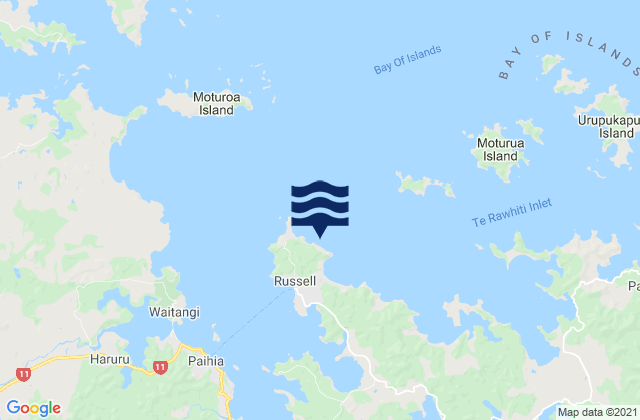 Mappa delle Getijden in Waitata Bay, New Zealand