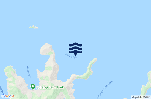 Mappa delle Getijden in Waitui Bay, New Zealand
