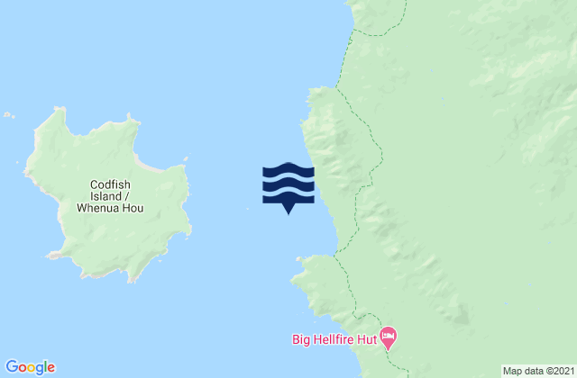 Mappa delle Getijden in Waituna Bay, New Zealand