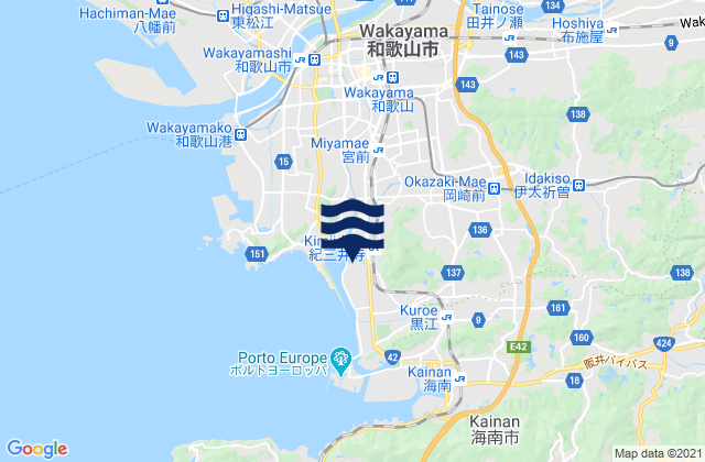 Mappa delle Getijden in Wakanoura Wan, Japan