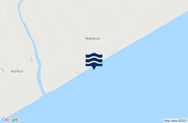 Mappa delle Getijden in Wakanui Beach, New Zealand