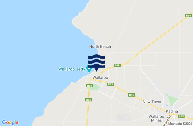 Mappa delle Getijden in Wallaroo, Australia