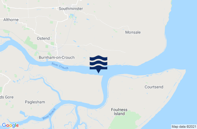 Mappa delle Getijden in Wallasea Island, United Kingdom
