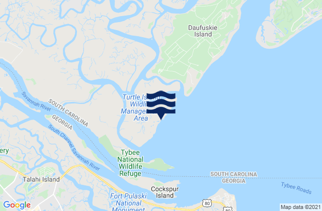 Mappa delle Getijden in Walls Cut Turtle Island, United States