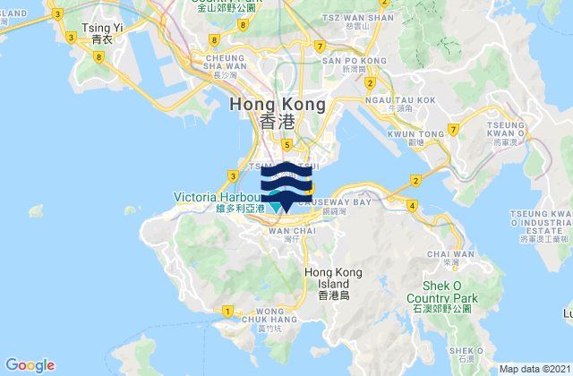 Mappa delle Getijden in Wan Chai, Hong Kong