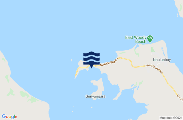 Mappa delle Getijden in Wanaka Bay, Australia