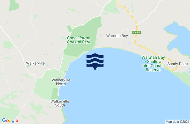 Mappa delle Getijden in Waratah Bay, Australia