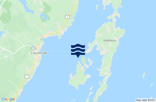 Mappa delle Getijden in Warren Island northwest of, United States