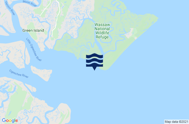 Mappa delle Getijden in Wassaw Island SSW of, United States