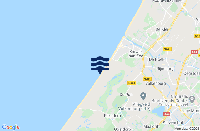 Mappa delle Getijden in Wassenaar, Netherlands