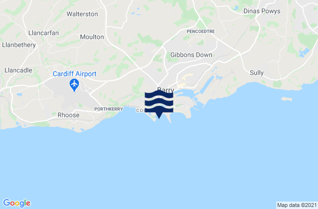 Mappa delle Getijden in Watch House Bay Beach, United Kingdom