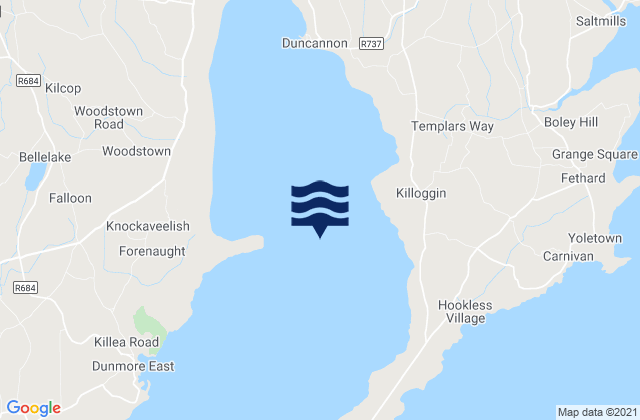 Mappa delle Getijden in Waterford Harbour, Ireland